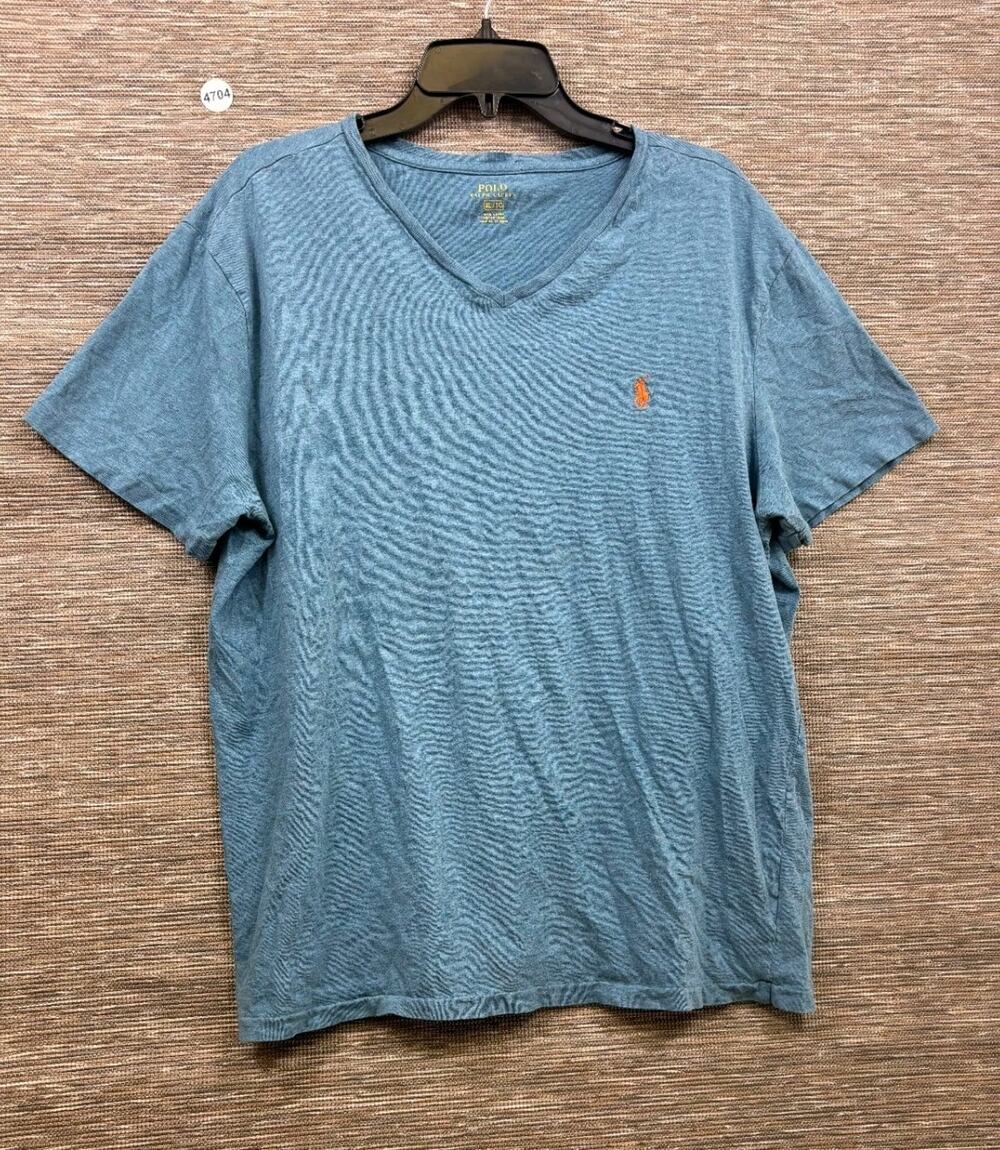 Polo Ralph Lauren Polo Tee Men’s Size XL Blue V-Neck Cotton Knit Pony Logo S/S